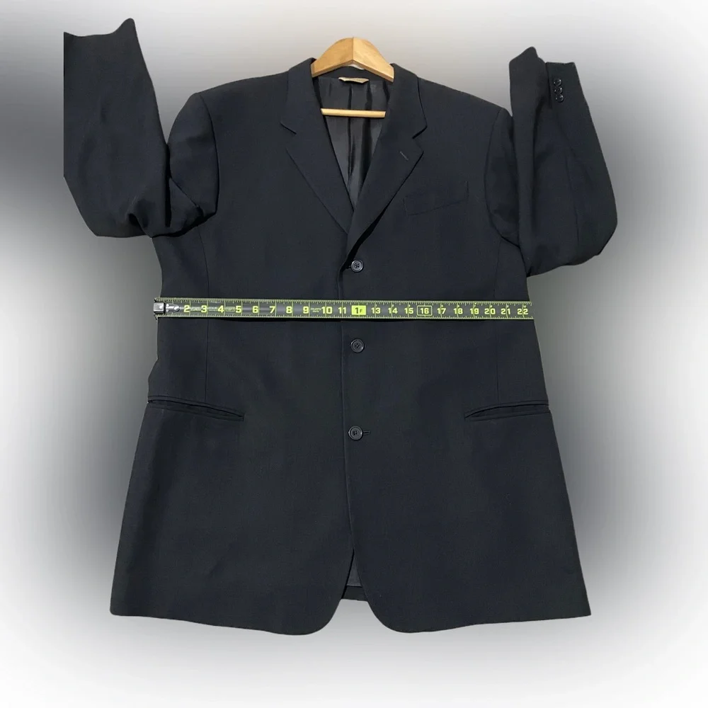 Donna Karan Men’s Wool Black Three Button Blazer Jacket Size:40
